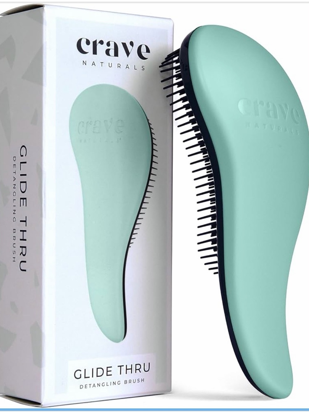 NEW Crave Naturals Glide Gentle Detangling Hairbrush Turquoise